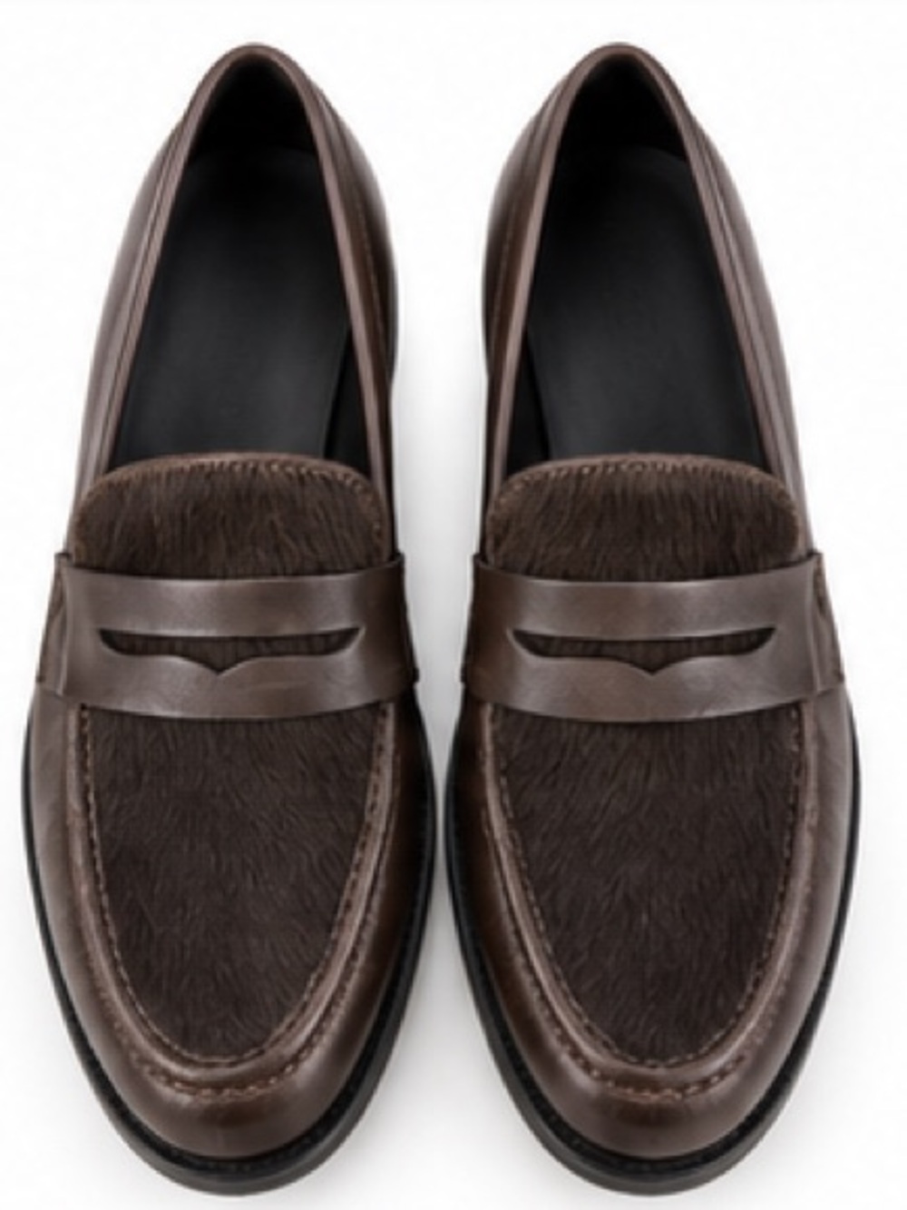 Simons Dark Brown Haircalf Penny Loafers